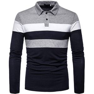 bulk polo <b>shirts</b> 100% cotton fabric contrast color full sleeve <b>t</b>-<b>shirts</b> for men stand <b>collar</b> <b>t</b> <b>shirt</b> men long sleeve <b>t</b> <b>shirt</b> - Product Image 1