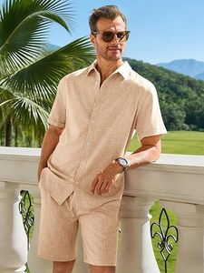 Men Summer <b>Knitted</b> Embroidered 100% Cotton Quick Dry Short Sleeve Custom Logo Joggers Suits <b>Set</b> Shirt and Short <b>Set</b> - Product Image 3