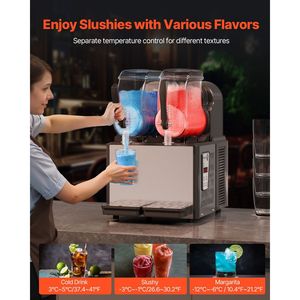 Macchina Professionale per Bevande Ghiacciate con Doppio Serbatoio da 4L in Acciaio Inox, per Margarita e Smoothie, 32 Bicchieri, in Materiale PC - Product Image 3