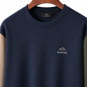 เสื้อสเวตเชิ้ตคอกลมถักสำหรับผู้ชาย WARPRO สีพื้น ปักโลโก้ สวมใส่สบายๆ ในฤดูใบไม้ร่วง ทรงปกติ - Product Image 6