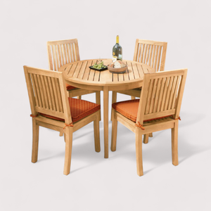 Table de bistrot pliable en teck massif de style luxueux pour la décoration de la maison - Product Image 1