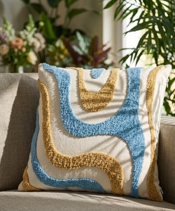Premium Hand-Tufted Decorative <b>Cushion</b> <b>Cover</b> with Dynamic Abstract Color-Blocked Pattern - Product Image 3