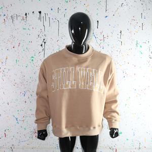 Sweat-shirt à col montant SAND, 100% broderie appliquée, col large, URBAN PRODUCTIONS - Product Image 3