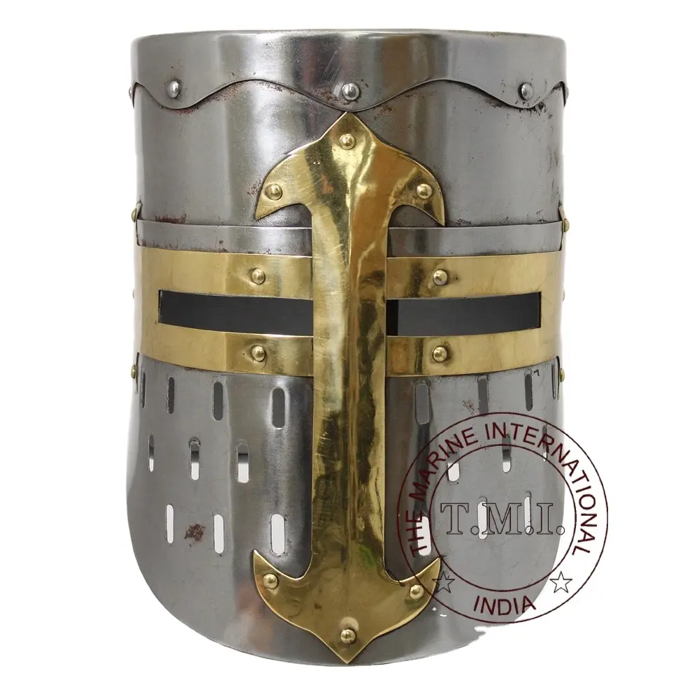 Swagger soul Mittelalter licher Templer Kreuzritter Ritter Rüstungs helm Griechisch Roman Spartan Armor Wearable Free-Size für Erwachsene Halloween