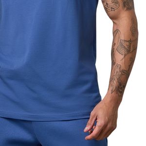 Camiseta deportiva con estampado gráfico azul real para hombre, cuello redondo, manga corta, atlética, para gimnasio, entrenamiento, ropa deportiva informal - Product Image 4