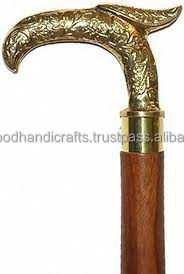 Bâton de marche en bois le plus vendu avec poignée en laiton de nouvelle conception canne de marche pliante cannes de marche décoratives - Product Image 3