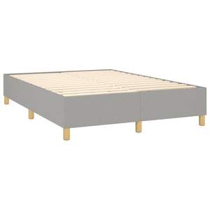 Cadre de lit à sommier tapissé en tissu gris clair, taille Queen, produit uniquement pour les États-Unis - Product Image 4