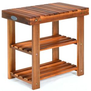 Scarpiera in legno a 3 livelli con 19 scomparti e panca, organizer per stivali - Product Image 2