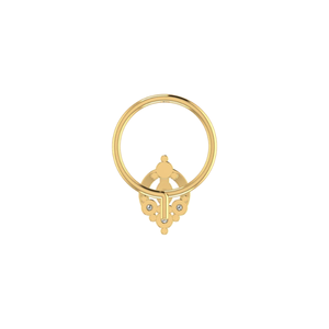 14K Or Marquise Floral Drop Design 0.06ct Diamant Naturel Nez Pin Fine Piercing Bijoux - Product Image 5