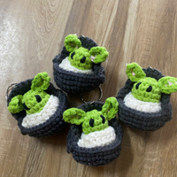 Porte-clés amigurumi artisanal classique en acier inoxydable tressé, motif animal en laine, changeant de couleur, avec logo personnalisé, Vietnam