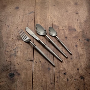 Silver Plated Cutlery Set Minimalist Design <b>Mirror</b> Finish Long Handle Durable Metal Fork Spoon Wedding Tableware - Product Image 2