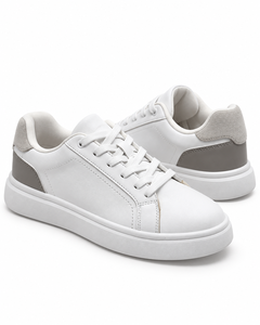 Zapatillas Deportivas Blancas con Plataforma para Mujer, con Cordones, Punta Redonda, de PU, Cómodas, Ligeras, que Aumentan la Altura, Casuales, Sólidas, para Todas las Temporadas - Product Image 5