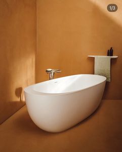 อ่างอาบน้ำแบบลอยตัวหินสังเคราะห์สุดหรู สไตล์ดั้งเดิม เป็นมิตรกับสิ่งแวดล้อม ทนทาน พร้อมระบบระบายน้ำแบบอากาศ สำหรับใช้ในโรงแรมและอพาร์ตเมนต์ - Product Image 1