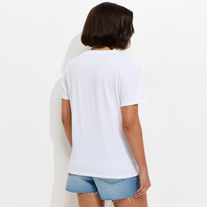 New Arrival Women's White Cotton Print Relaxed Fit T-Shirt High Demand Women's Short Sleeves Crew Neck Shirts Women's T-Shirts - Product Image 6