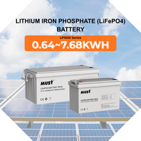 Baterai Lithium Iron Phosphate (LiFePO4) MUST 0.64-7.68KWH Seri LP1500 hingga 300Ah untuk Sistem Penyimpanan Energi