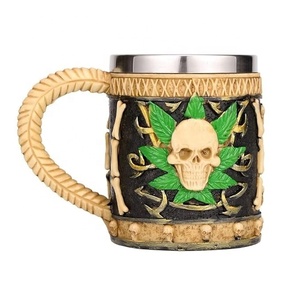 Taza para beber de doble pared de acero inoxidable puro de resina con forma de dragón, tazas de cerveza Knight King Tankard Dragon Wolf Cup para el hogar y el Hotel - Product Image 6