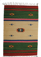 Tapis floral moderne réversible en coton écologique fait main, lavable en machine, à poils longs, épaisseur personnalisable, pour la maison et les voyages