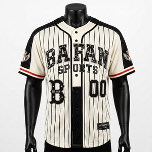 T-shirt 100% coton pour homme, coupe ample, imprimé, style jersey de baseball, maille polyester respirante, blanc et noir, avec empiècements aux épaules - Product Image 2