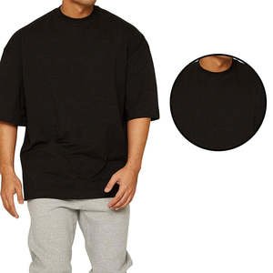 T-shirt Homme Oversize de Haute Qualité 100% Coton Respirant Confortable Grammage Lourd Uni Brodé Numérique sur le Devant - Product Image 6