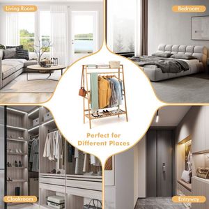 Appendiabiti in bambù con ripiani per organizzare i tuoi vestiti e accessori - Product Image 6