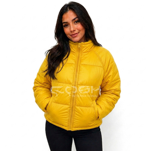 Cosh International <b>Puffer</b> <b>Jacket</b> <b>Cropped</b> Quilted Padded Winter Coat Warm Insulated Outerwear for Women - Product Image 1