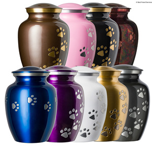 Magnifiques urnes funéraires européennes dorées antiques en métal, écologiques et durables, pour empreintes de pattes d'animaux, pour cendres funéraires - Product Image 6