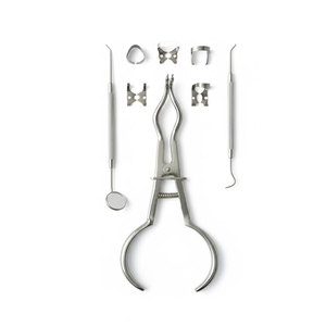 Dental Rubber Dam Isolation Kit Complete Set with Rubber Dam <b>Frame</b> Punch <b>Clamp</b> Forceps Assorted <b>Clamps</b> Tweezers and Essential - Product Image 1
