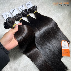 Paquetes de cierre Frontal hacer PELUCAS CABELLO humano liso crudo Vietnam Color Natural Super doble dibujado precio al por mayor - Product Image 6