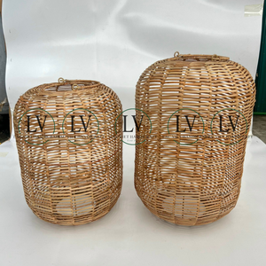 Wholesale Natural <b>Rattan</b> <b>Lantern</b> with Handle Decorative Candle <b>Lantern</b> for Table Decor & Centerpieces made in Vietnam - Product Image 3