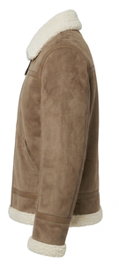 Blouson Bomber Homme en Cuir Véritable Premium avec Fermeture Éclair, Doublure Douce en Fausse Fourrure Polyester, Chaleur Hivernale, Style Streetwear, Séchage Rapide - Product Image 3