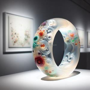 Exquisita pulsera étnica para mujer Artesanía elegante Diseño elegante Material de resina ligero con piedra principal de diamante - Product Image 2