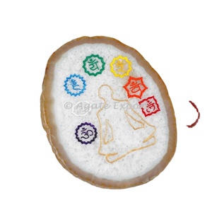 Juego de Esferas de Ágata de los Siete Chakras con Símbolos Grabados, Decoración Natural de Feng Shui para el Hogar - Product Image 4