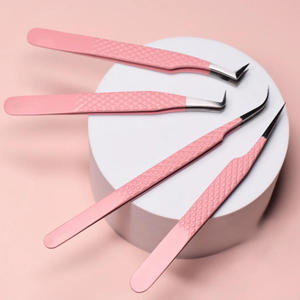Pince à cils personnalisée avec logo, en acier inoxydable arc-en-ciel, à pointe incurvée de précision, outils d'extension de fibres - Product Image 1