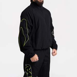 Custom <b>Patchwork</b> Outdoor Windbreaker Polyester Nylon Hiking Tracksuit Sportswear Zip up <b>Jacket</b> and Pants Set for Men - Product Image 2