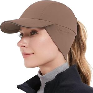 Gorra térmica de invierno personalizada con logo para mujer, cortavientos, con orejeras, gorra deportiva de béisbol con abertura para cola de caballo, gorro cálido para ciclismo. - Product Image 1