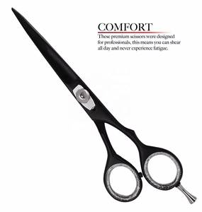 Ensemble de ciseaux de coiffure professionnels avec peigne et étui, lames en acier inoxydable, manche long, pour droitiers, pour usage en salon - Product Image 2