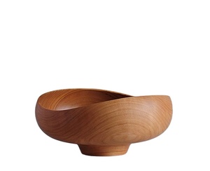 ชามไม้อะคาเซียทำด้วยมือสำหรับเสิร์ฟทรงโค้งทำจากไม้ธรรมชาติสำหรับตกแต่งห้องครัวและผลไม้หรือสลัด - Product Image 1