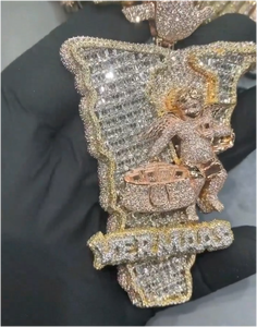 Colgante de Diamante Cultivado en Laboratorio con Certificación IGI, Diseño 3D de Dibujos Animados, Personalizado para Hombre, Estilo Hip Hop, Plata 925, Cadena de Oro VVS, Joyería Fina - Product Image 3