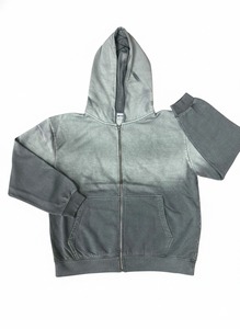 Blue Sunfaded French Terry Graphic Vintage Acid Washed <b>Sun</b> Faded Zip up Hoodie Casual Fashion 100% Cotton Streetwear Hoodie - Product Image 4