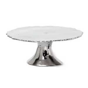Vintage Metal Pedestal Fruit Bowl Leaf <b>Edge</b> Serving Tray Decorative Centerpiece Table Display Stand Wedding Party Hotel Decor - Product Image 3