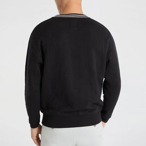 Sweat-shirt décontracté pour homme, coupe ajustée, col en V, 100 % coton, avec logo personnalisé, vente chaude - Product Image 5