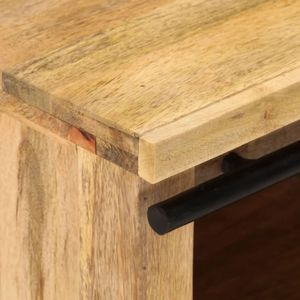 Mueble de TV de Madera de Mango Natural Sólida con Componentes Deslizantes, Mueble Elegante para Sala de Estar - Product Image 4