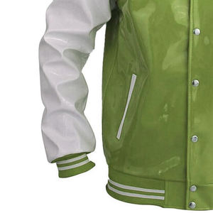 Chaqueta Varsity de Cuero PVC para Hombre, Estilo Urbano, Chaqueta Bomber de Béisbol, Chaqueta Varsity de Cuero PVC de Moda para Hombre - Product Image 4