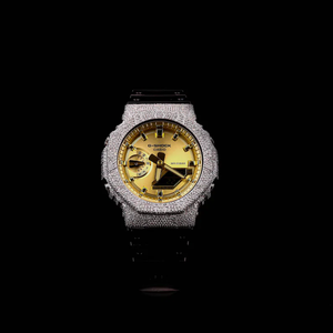 Hip Hop Bust G Sh0 <b>Watch</b> Fully Iced VVS Moissanite Diamonds Custom Gold Plated Luxury Analog <b>Rubber</b> 3Bar Mechanical Movement - Product Image 4