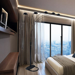 Modern Creative 4888BK 5-Arc Floor <strong>Lamp</strong> Contemporary Design with Metal Style <strong>Lamp</strong> Body <strong>Peacock</strong> <strong>Shade</strong> for Bedroom Livingroom Use - Product Image 4