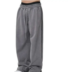 Premium Quality Plus Size <b>Men</b> Flared Joggers Pants Breathable Soft Baggy <b>Wide</b> Straight <b>Leg</b> Pants Sweatpants With Drawstring - Product Image 5