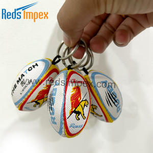 Porte-clés personnalisé en forme de mini ballon de rugby en caoutchouc avec impression de logo, porte-clés promotionnel pour événements sportifs, image de marque d'entreprise - Product Image 2