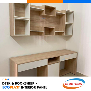 แผงภายใน PVC แบบเวียดนามชั้นหนังสือทนทานต่อปลวกและโต๊ะอ่านหนังสือ - Product Image 1