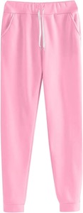 Chándal rosa con capucha para mujer, sudadera informal holgada de manga larga de color liso y pantalones deportivos con bolsillos con cordón, ropa de otoño - Product Image 5