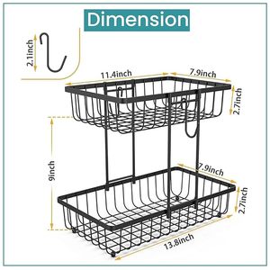 Panier de rangement métallique profond avec design ouvert, organisateur en fil métallique empilable pour étagère de placard - Product Image 2
